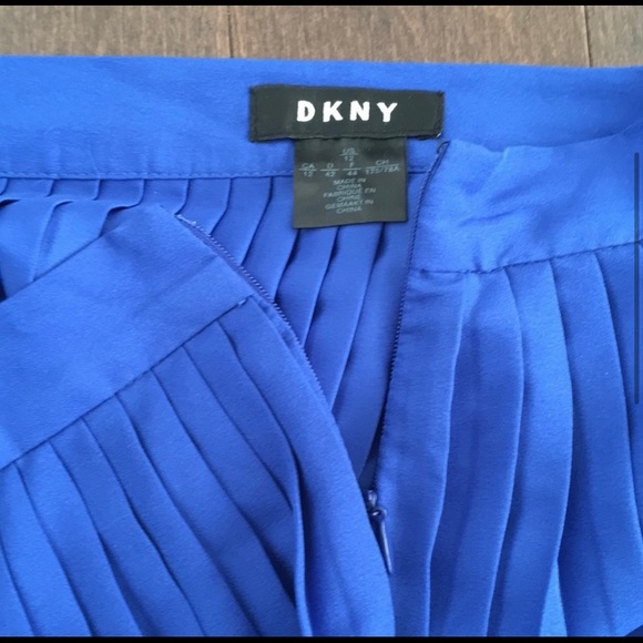 DKNY Pleated Plisse Accordion Midi Skirt BlueBlack - Picture 9 of 9